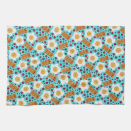 Paño De Cocina Cute Breakfast Pattern Playful Egg and Bacon