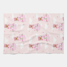 Paño De Cocina Cute Capybara Pink Hot Air Balloon Apron