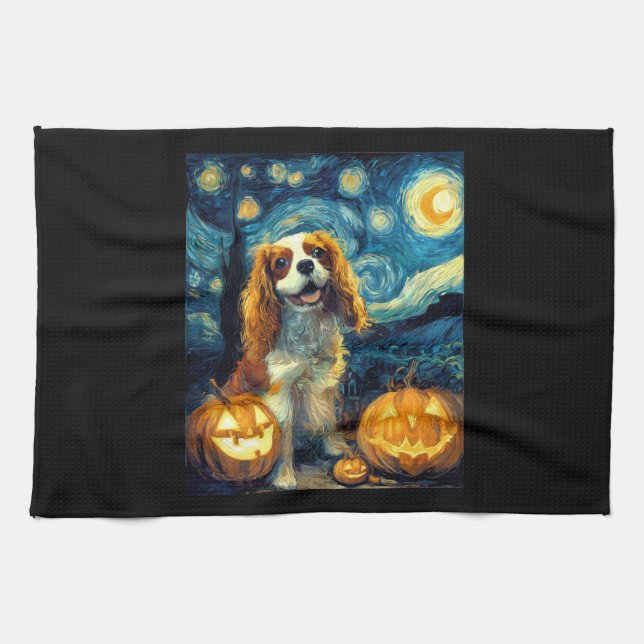 Paño De Cocina Cute Cavalier King Charles Spaniel Dog Halloween J (Horizontal)