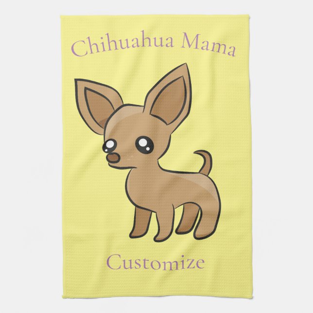 Paño De Cocina Cute Chihuahua Mama Art Thunder_Cove (Vertical)