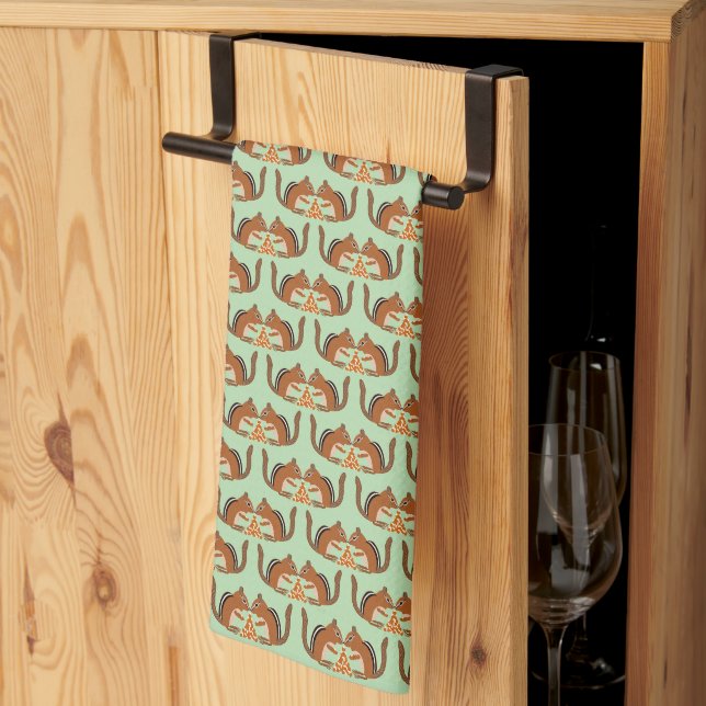 Paño De Cocina Cute Chipmunks Fall Wedding Patterned (Pliegue de tercios)