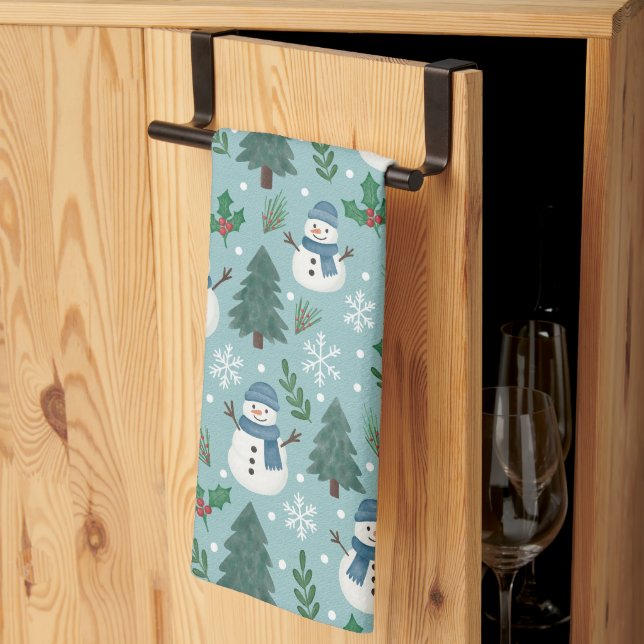 Paño De Cocina Cute Christmas Snowmen Pattern Kitchen Towel (Pliegue de tercios)