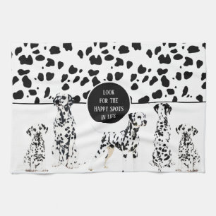 Paño De Cocina Cute dálmata Black & White Happy Spots