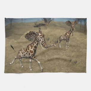 Paño De Cocina Cute Elephant Giraffes