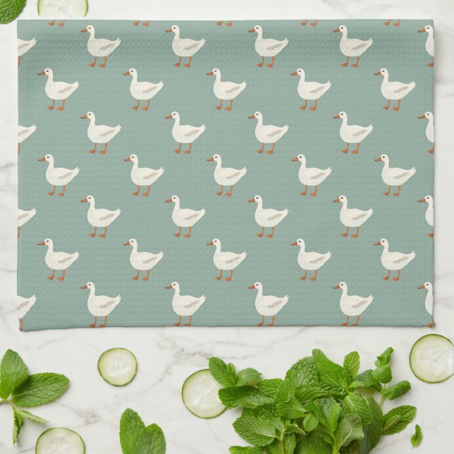 Paño De Cocina Cute Farmhouse Style Ducks Kitchen Towel (Doblado)