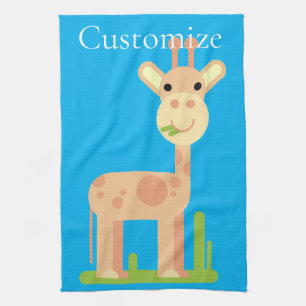 Paño De Cocina Cute Giraffe Munching Thunder_Cove