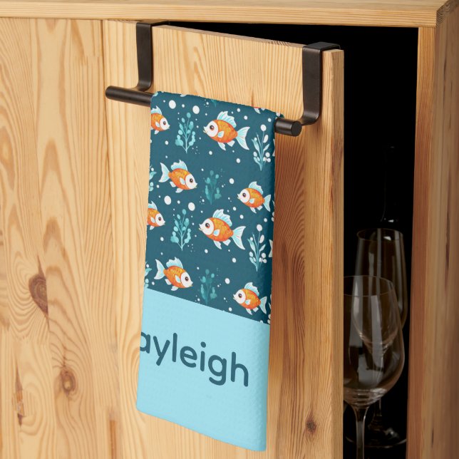 Paño De Cocina Cute Goldfish Towel (Pliegue de tercios)