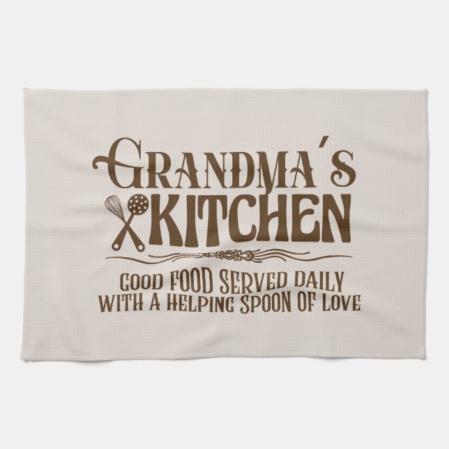 Paño De Cocina Cute Grandma's kitchen word art  (Horizontal)