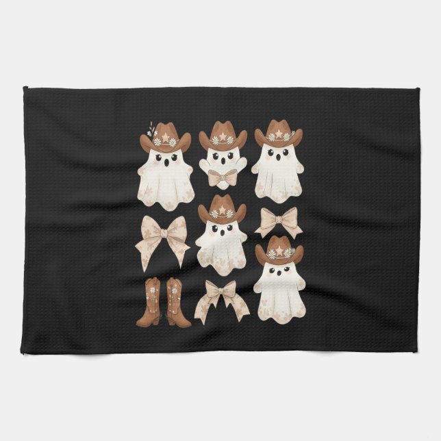 Paño De Cocina Cute Halloween Cowboy Ghost (Horizontal)