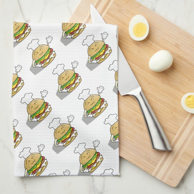 Paño De Cocina Cute Hamburger (Doblado Cuarto)