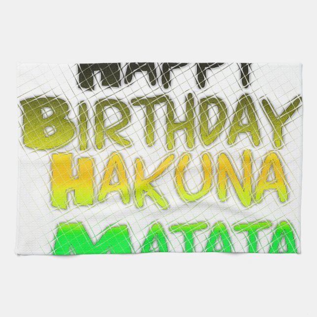 Paño De Cocina Cute Happy Birthday Hakuna Matata eco Inspirationa (Horizontal)