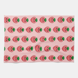 Paño De Cocina Cute Kawaii Pink Strawberry Character