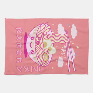 Paño De Cocina Cute Kawaii Ramen Noodles Anime Chicas de Ramen, a