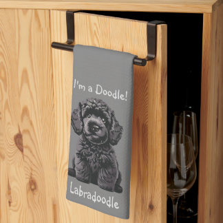 Paño De Cocina Cute Labradoodle Puppy - ¡Soy un Doodle!