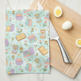 Paño De Cocina Cute Magic Books Green