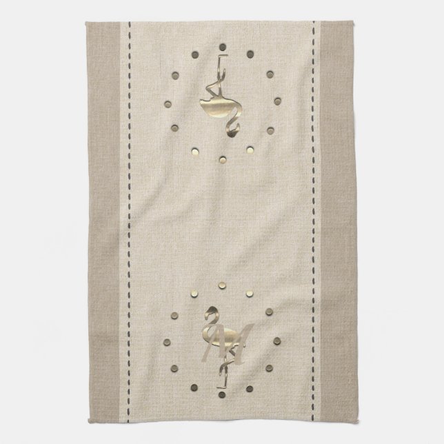 Paño De Cocina Cute Organic Linen Look Flamingo (Vertical)