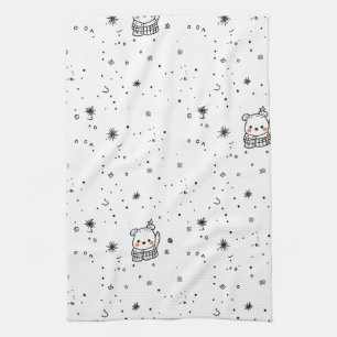Paño De Cocina Cute Oso Polar Copo de Nieve de Invierno