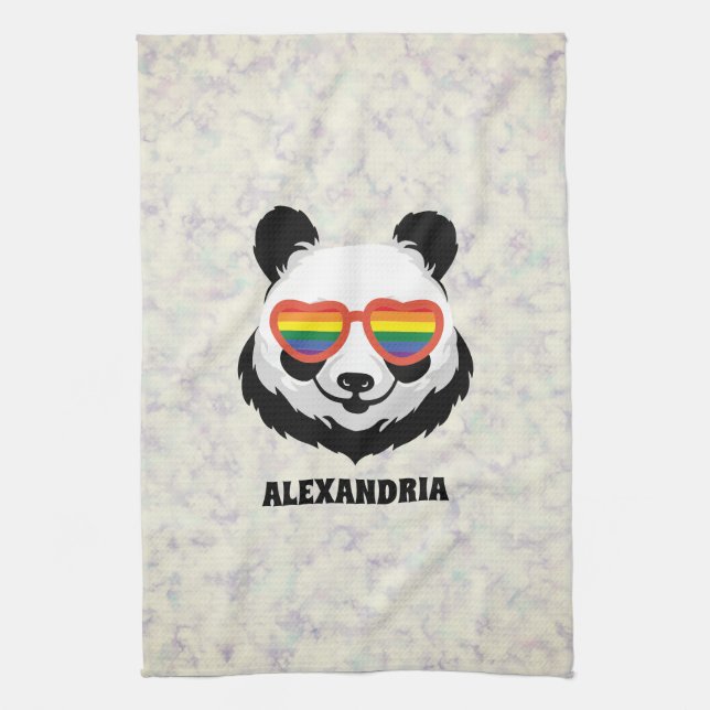 Paño De Cocina Cute Panda Bear | Arcoiris | LGBTQ (Vertical)