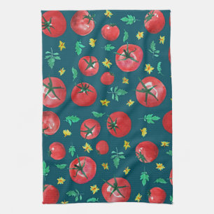 Paño De Cocina Cute Patrón de Tomates Modernos en Acuarela sobre