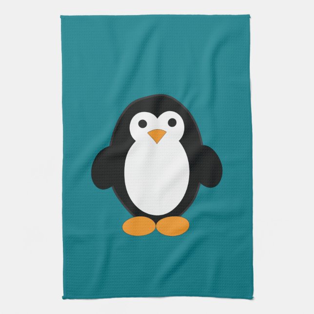 Paño De Cocina Cute Personalizado Penguin (Vertical)