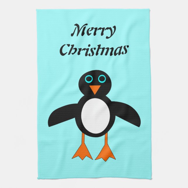 Paño De Cocina Cute pingüino Navidades de Personalizable cocina r (Vertical)