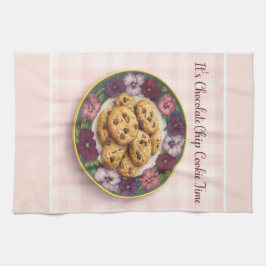 Paño De Cocina Cute Pink Plaid Baking Cookie Time