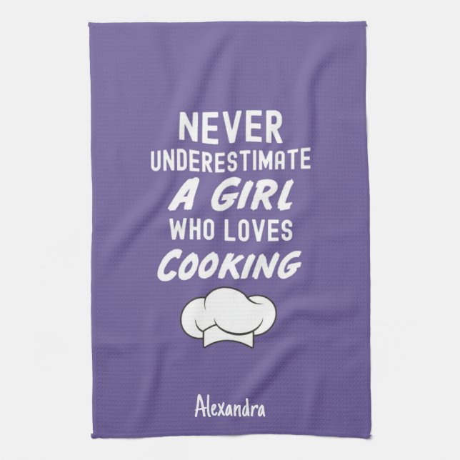 Paño De Cocina Cute Purple Cooking Gifts For Little Girls Kids (Vertical)