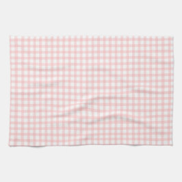 Paño De Cocina Cute Retro Pink Gingham Plaid pattern