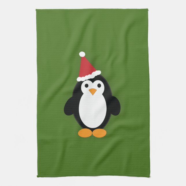 Paño De Cocina Cute Santa Penguin (Vertical)