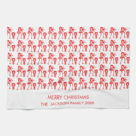 Paño De Cocina Cute, silueta roja, baile feliz