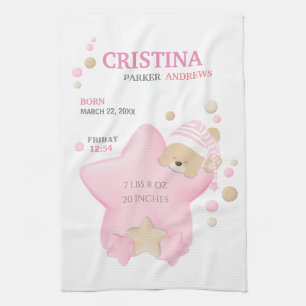 Paño De Cocina Cute Sleeping Teddy Bear Baby Girl Estadísticas De