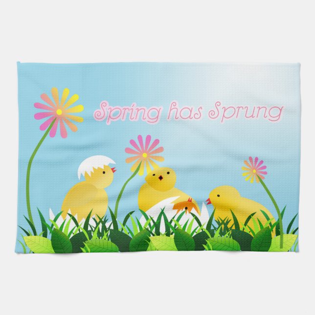 Paño De Cocina Cute Spring Chicks (Horizontal)