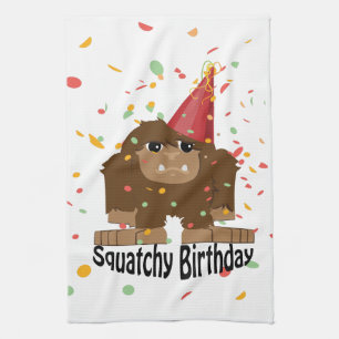Paño De Cocina Cute Squatchy Birthday Bigfoot