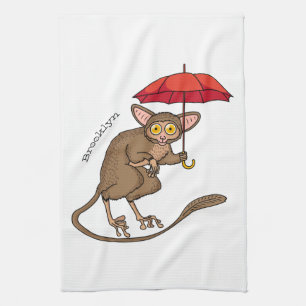Paño De Cocina Cute Tarsier con ilustracion personalizado paragua