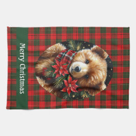 Paño De Cocina Cute Teddy Bear Christmas Add Name Mom Grandma