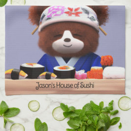 Paño De Cocina Cute Teddy Bear Sushi Chef