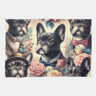 Paño De Cocina Cute vintage Bulldog francés