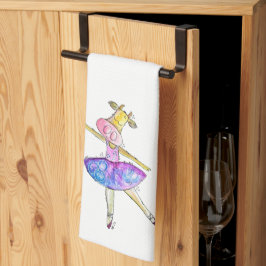 Paño De Cocina Cute Whimsical Ballerina Cow