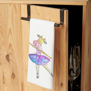 Paño De Cocina Cute Whimsical Ballerina Cow