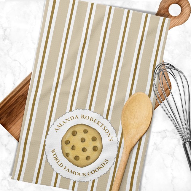 Paño De Cocina Cute Whimsical Strike Chocolate Cookie (With cute chocolate chip cookie design.)