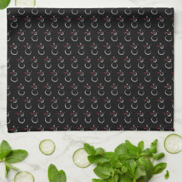 Paño De Cocina Cute Winter Snowman Pattern Black