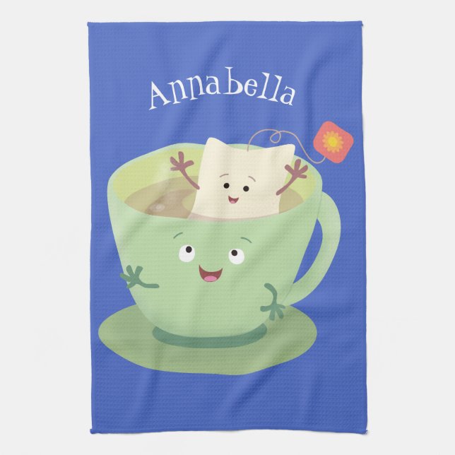 Paño De Cocina Cuto teabag taza personalizado personaje de humor (Vertical)