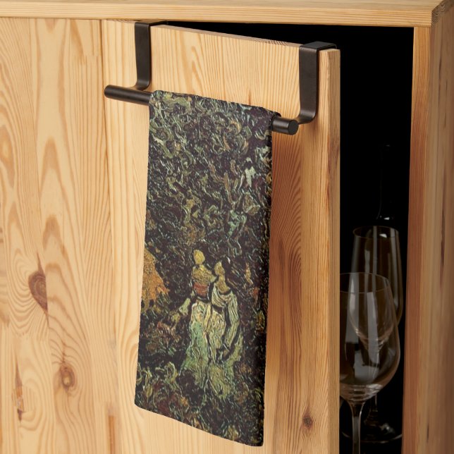 Paño De Cocina Cypreses y dos mujeres por Vincent van Gogh (Pliegue de tercios)