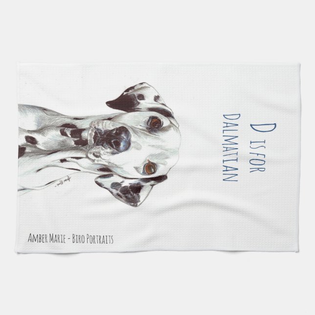 Paño De Cocina D está para el Dalmatian - blanco y negro (Horizontal)