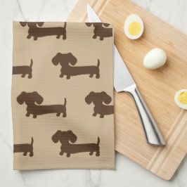 Paño De Cocina Dachshund Brown y Tan Kitchen Dish Towell
