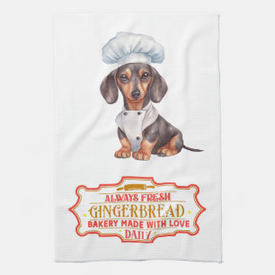Paño De Cocina Dachshund Chef Baking Gingerbread
