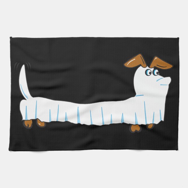 Paño De Cocina Dachshund de Halloween (Horizontal)