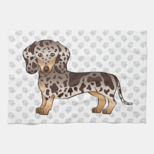 Paño De Cocina Dachshund de pelo corto con manchas de chocolate y