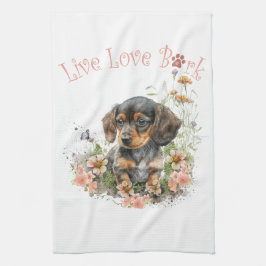 Paño De Cocina Dachshund Dog Mom Floral
