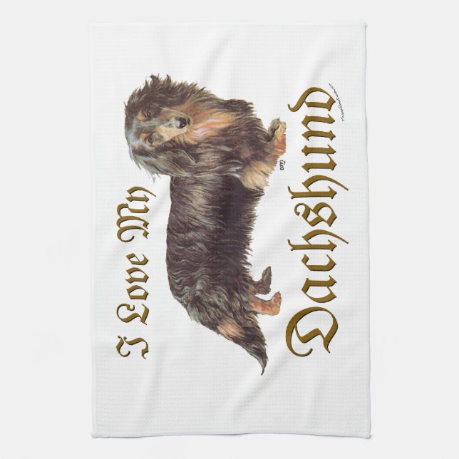 Paño De Cocina Dachshund Love (Vertical)